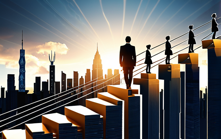 A visually dynamic representation of a diverse professional's career journey in Foreign Exchange Management. The scene depicts an upward trajectory, with a path formed by rising financial charts and digital data streams leading towards a blend of iconic global city skylines. Abstract currency symbols (like USD, EUR, INR, GBP) subtly integrate into the background, alongside flowing lines representing global financial flows. The professional stands confidently, looking forward, symbolizing growth, expertise, and aspiration in the global finance sector. The mood is optimistic and intelligent, with modern lighting.