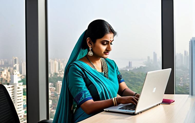 외환관리사와 외환 위험 평가 방법 - **

A professional Indian businesswoman in a modest, elegant saree, working on a laptop in a modern ...
