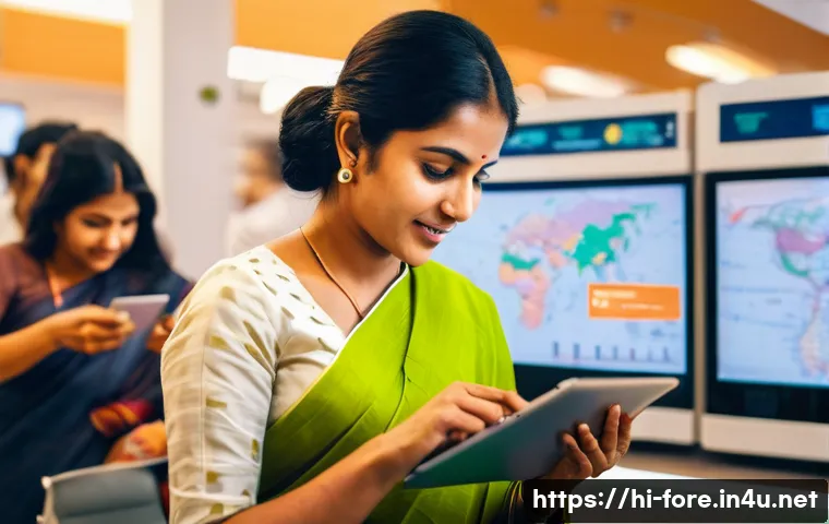 외환관리사와 환율 위험 관리 사례 - **Prompt:** A dynamic, wide-angle shot depicting diverse individuals interacting with the concept of...