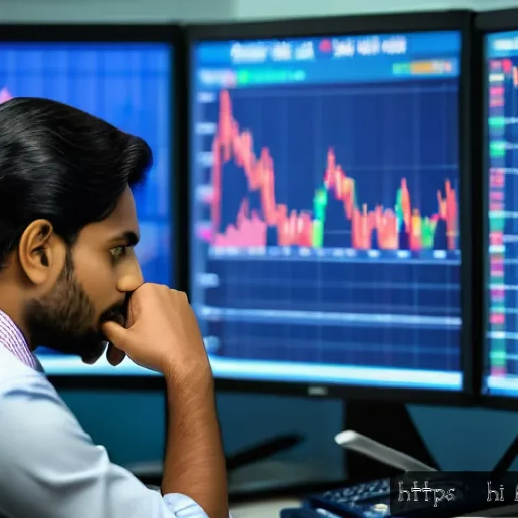 외환관리사와 글로벌 투자 전략 - A professional Indian businessman analyzing foreign exchange market data on multiple high-resolution...