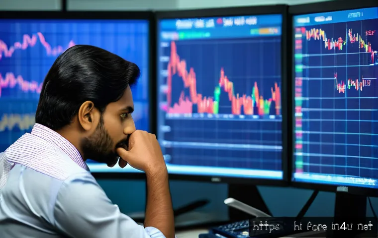 외환관리사와 글로벌 투자 전략 - A professional Indian businessman analyzing foreign exchange market data on multiple high-resolution...