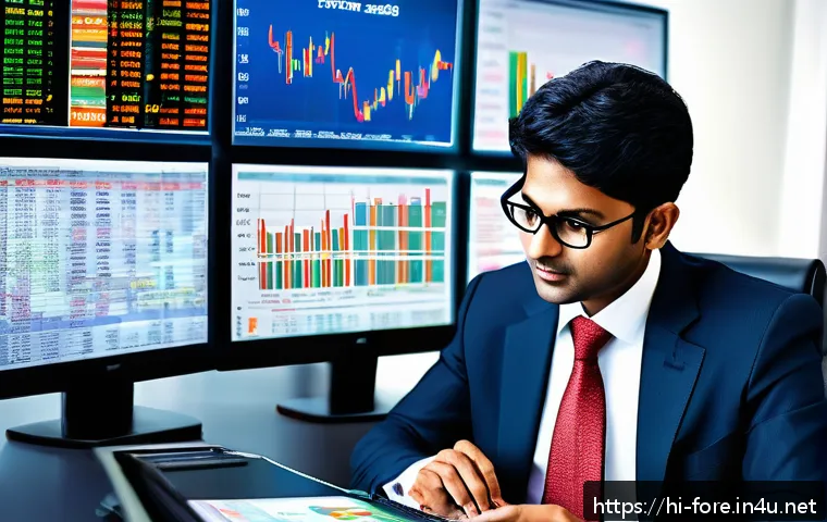 외환관리사와 외환채권 관리 - A detailed, professional scene depicting an Indian financial expert analyzing global foreign exchang...