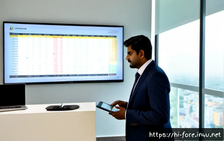 Home 17 외환관리사와 신기술 도입 방법 - Photorealistic modern Indian financial office, an Indian foreign exchange manager in professional bu...